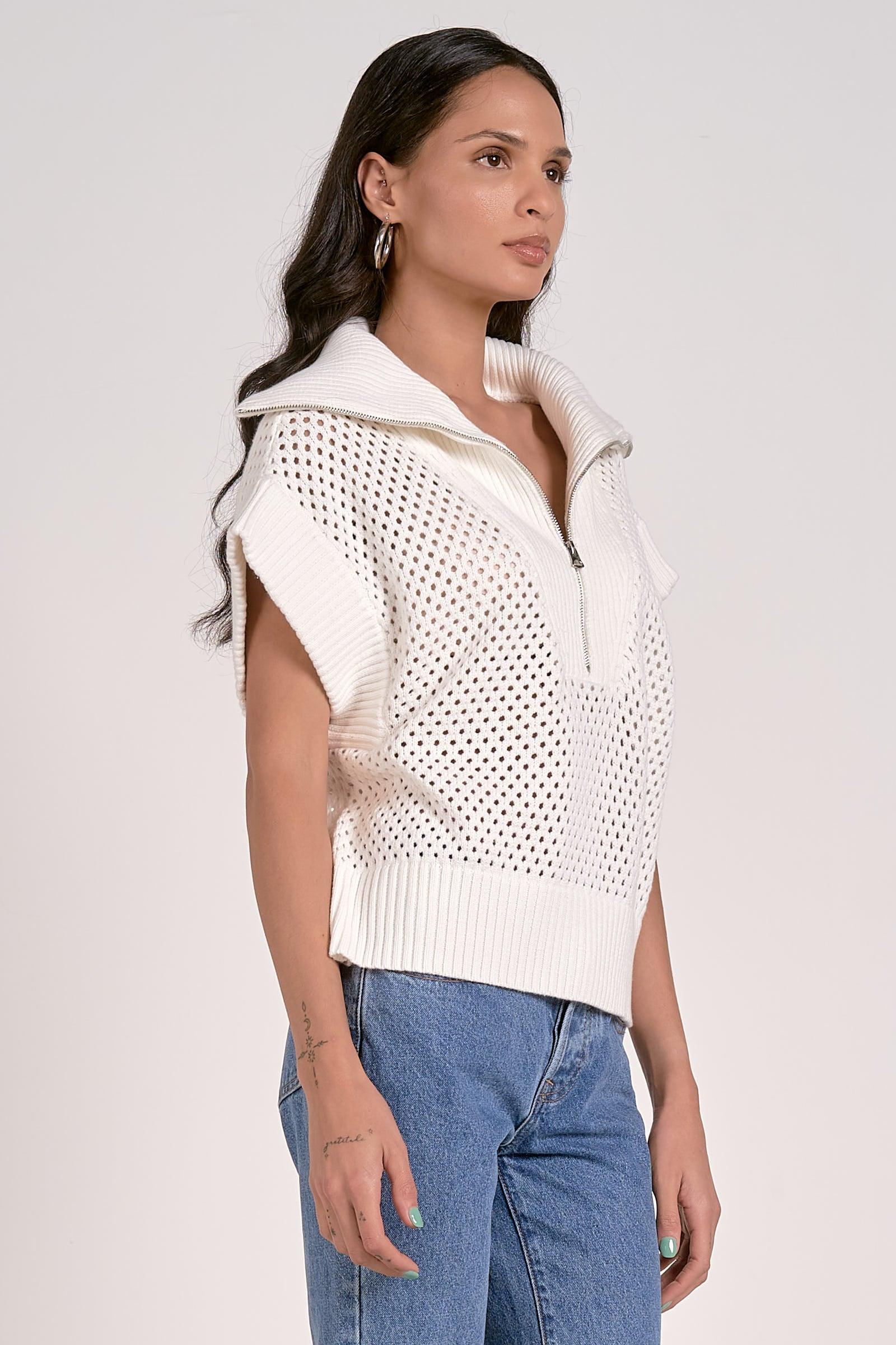 Big Collar 1/4 Zip Sweater Product Image