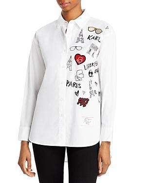 Karl Lagerfeld Paris Cotton Patch Shirt Product Image