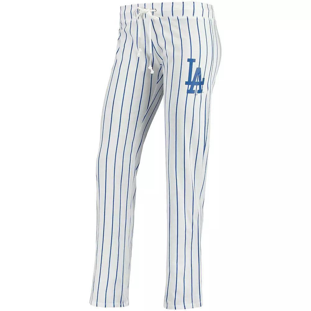 Women's Concepts Sport White Los Angeles Dodgers Vigor Pinstripe Sleep Pant, Size: XL Product Image