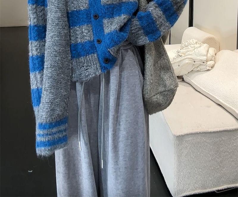 V-Neck Striped Cardigan Product Image
