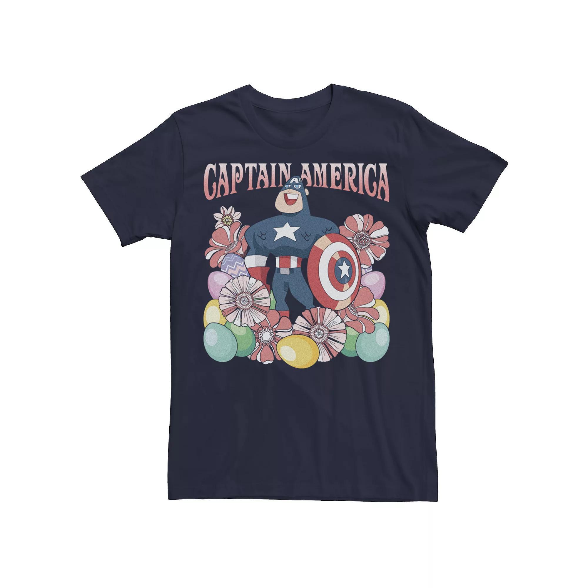 Men's Marvel Captain America Collecting Eggs Since 41 Easter Tee, Size: Small, Blue Product Image