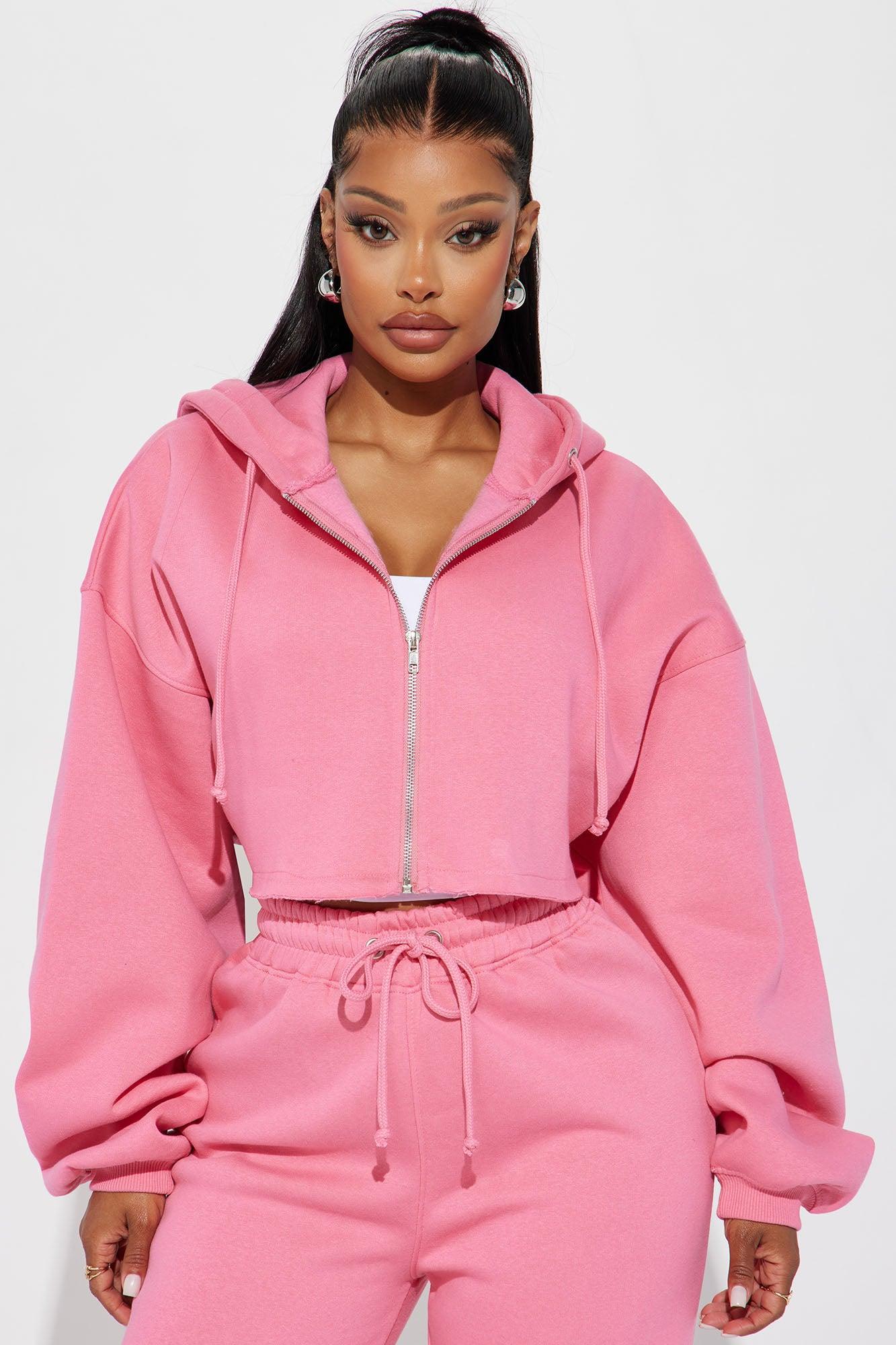 On The Go Fleece Pant Set - Pink Product Image