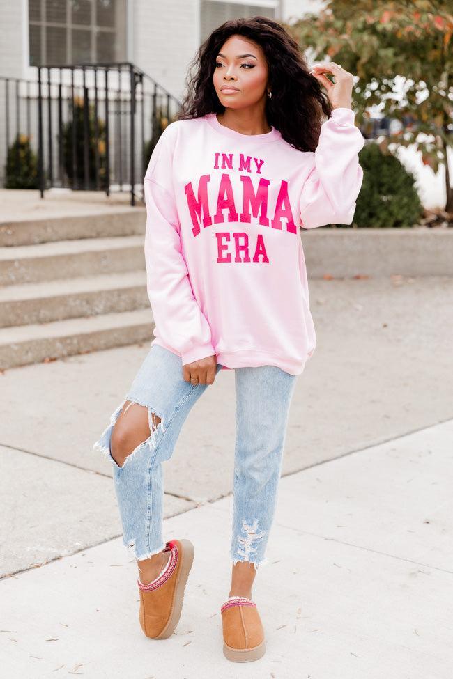 In My Mama Era Light Pink Graphic Sweatshirt Product Image