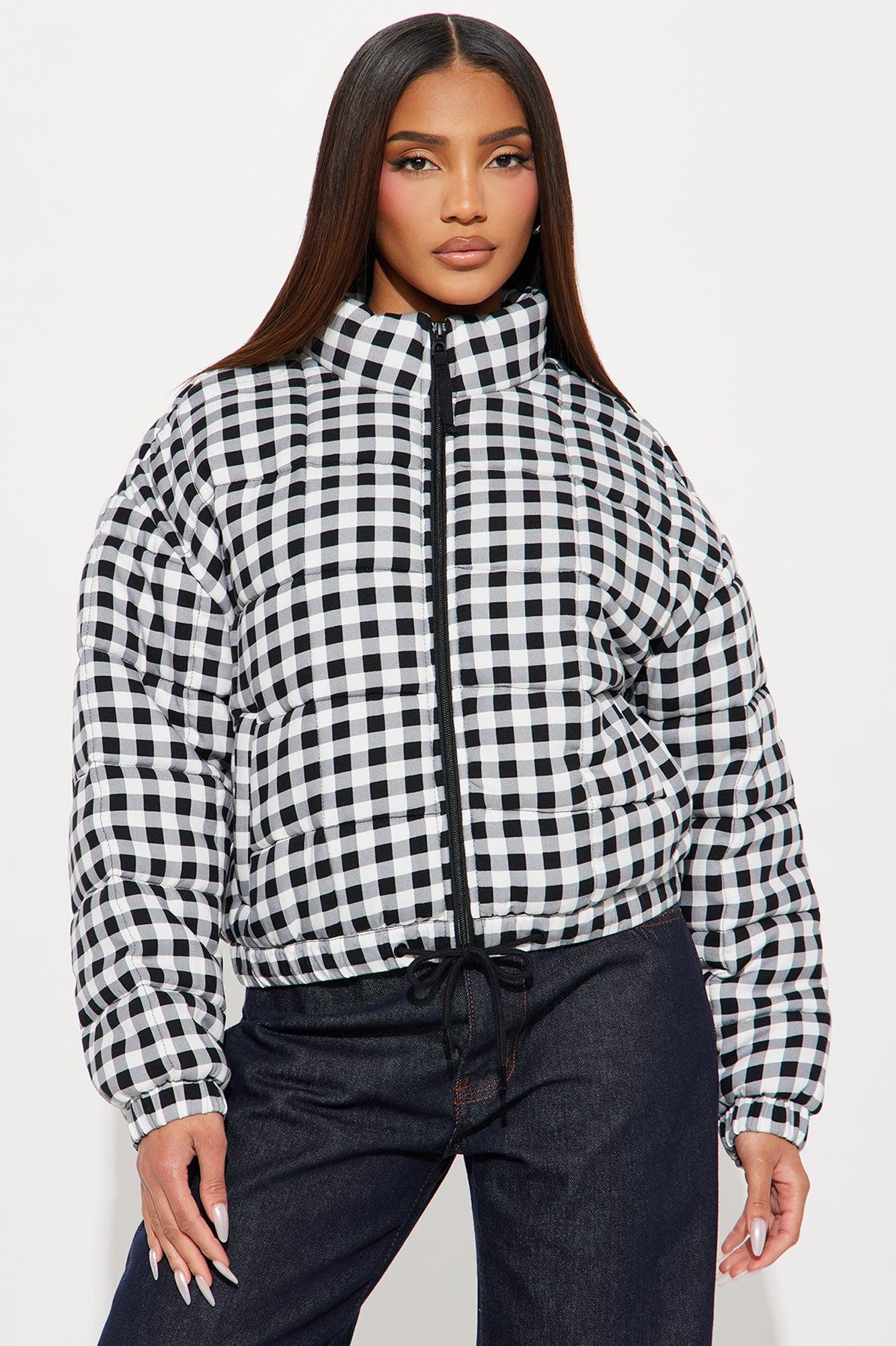 Danika Quilted Gingham Jacket - Black/combo Product Image