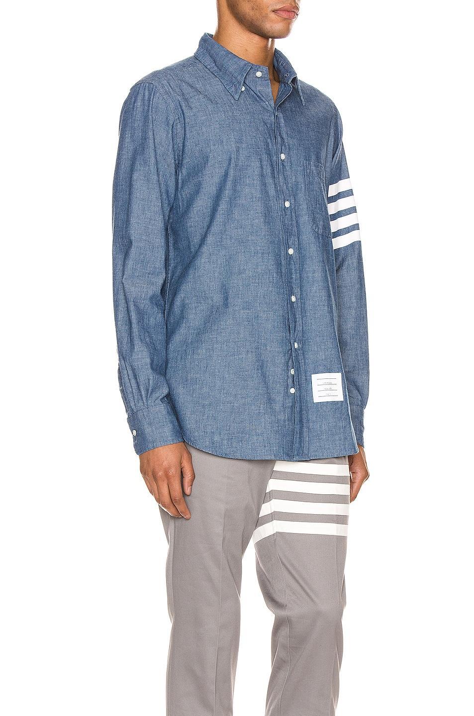 Mens Straight-Fit Button-Down Stripe Long Sleeve Shirt Product Image