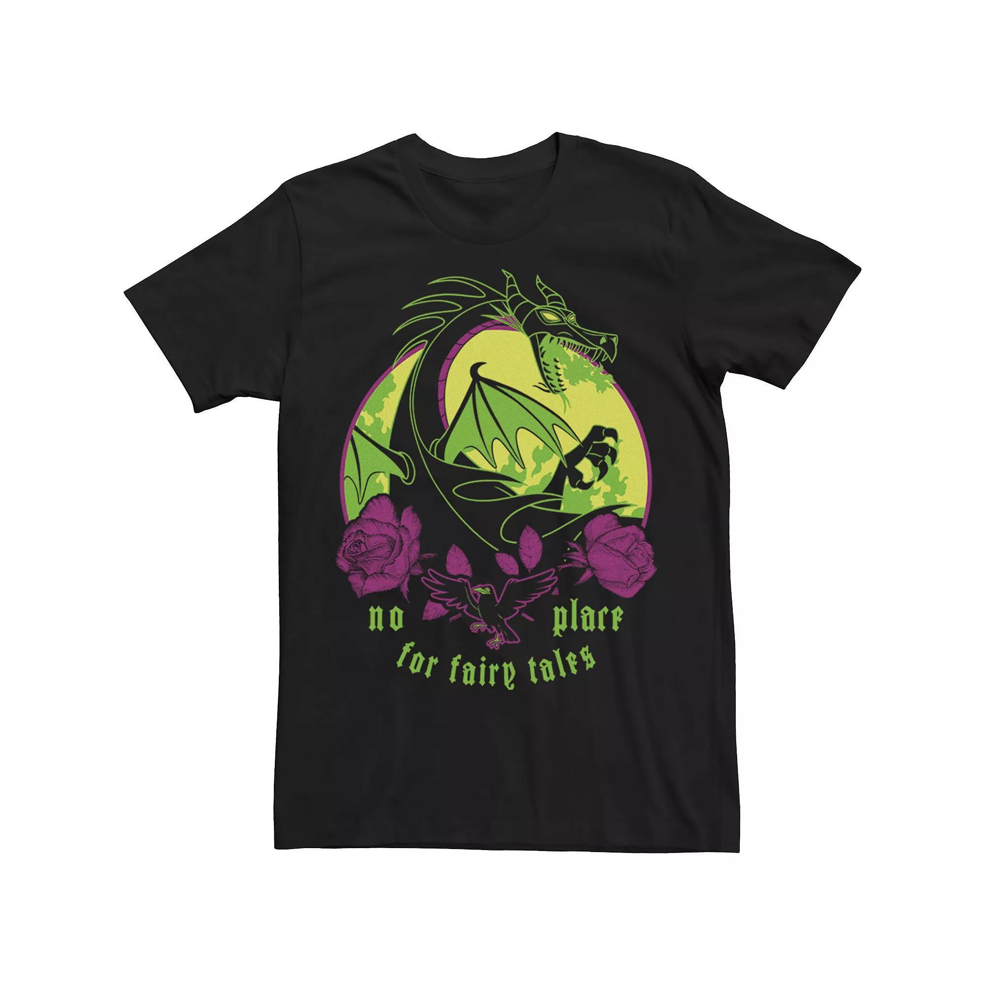 Disney's Sleeping Beauty Maleficent Men's Dragon No Place For Fairy Tales Tee, Size: XXL, Black Product Image