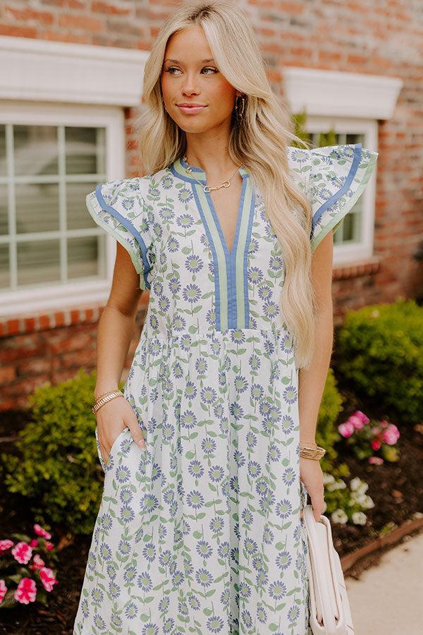 Picnic Ready Floral Midi Dress in Mint Product Image