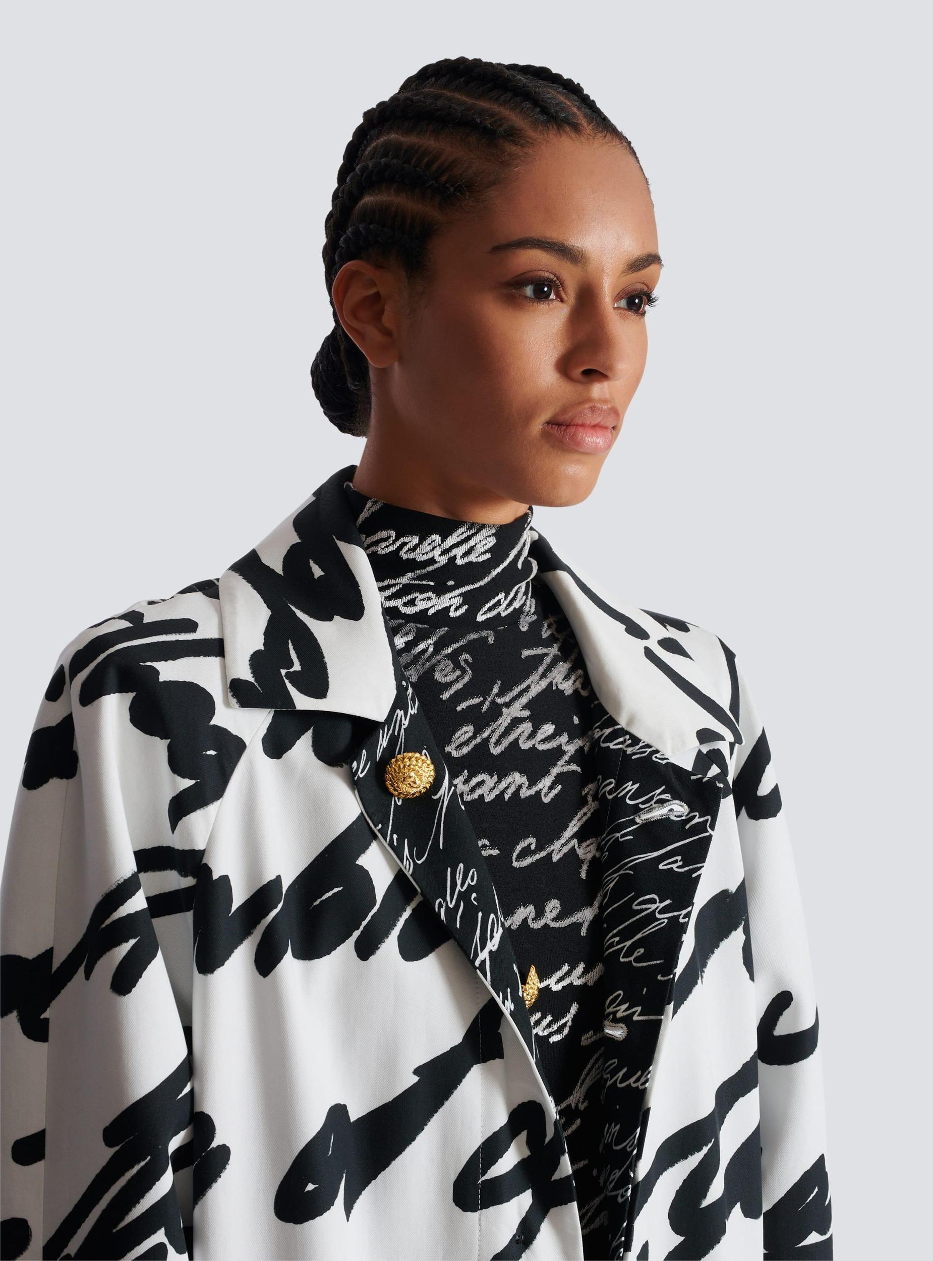 Long reversible coat with "Love Letter" print Product Image