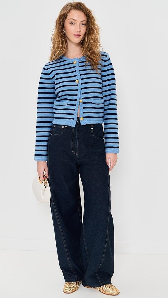 English Factory Knit Striped Sweater Cardigan | Shopbop Product Image