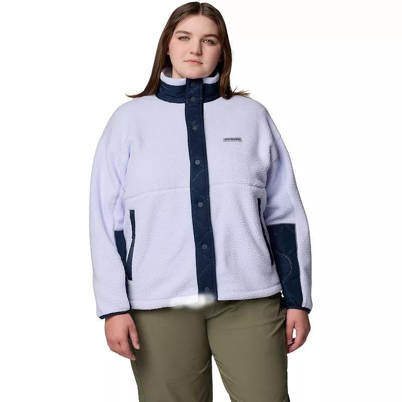 Plus Size Columbia Cloud Point Snap Fleece, Women's, Size: 2XL, Stone Green Product Image