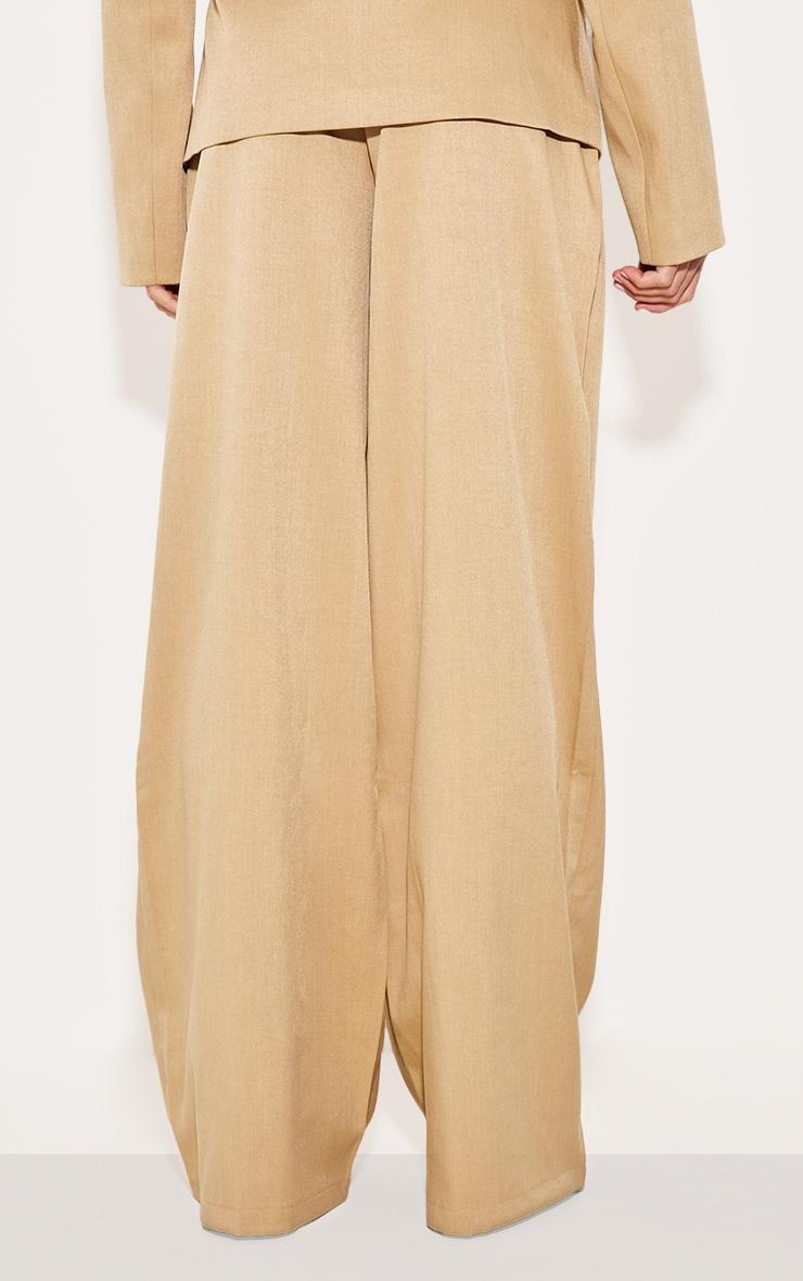  Sand Woven Tailored Wide Leg Pants Product Image