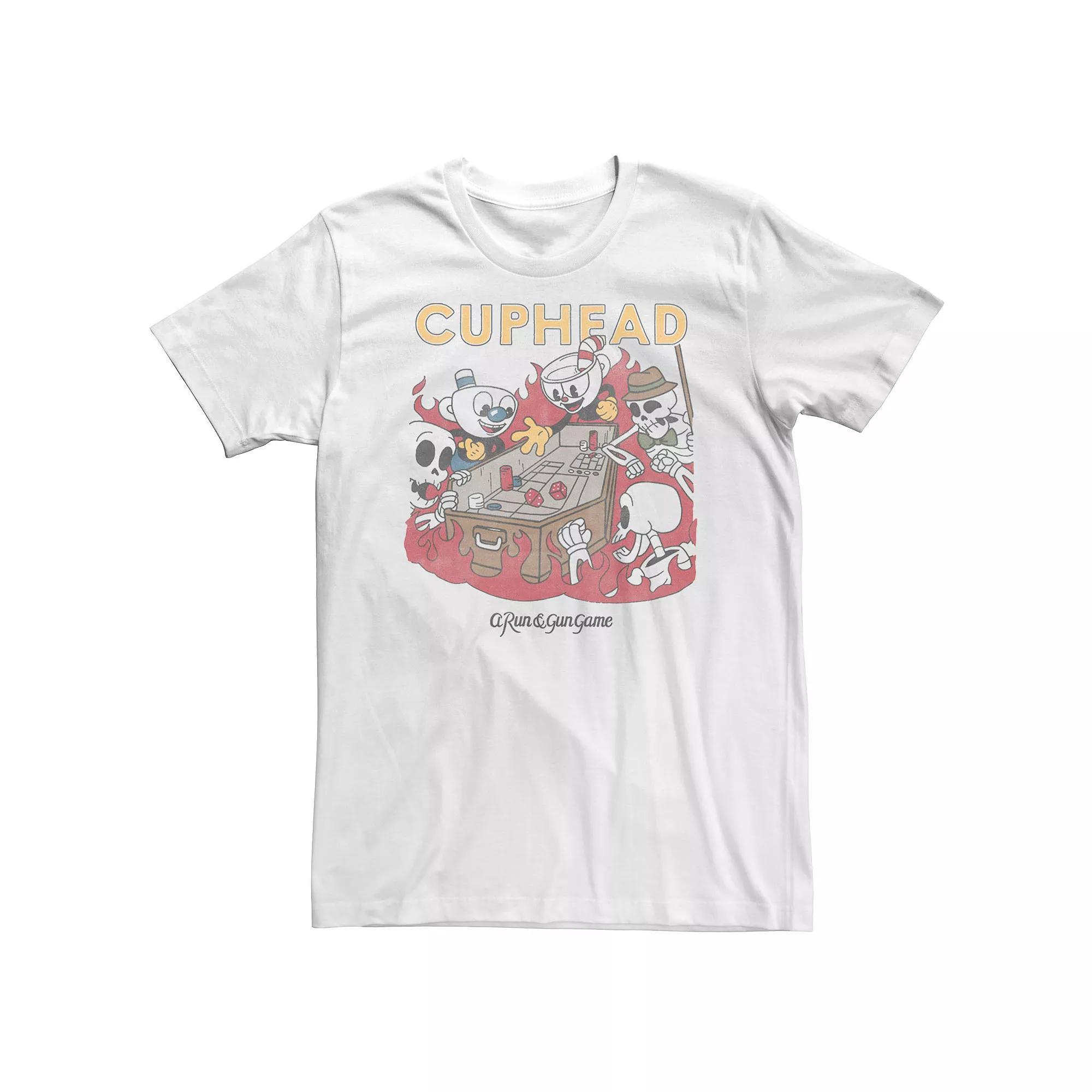 Big & Tall Cuphead A Run On Run Game Of Craps Tee, Men's, Size: 3XL Tall, White Product Image