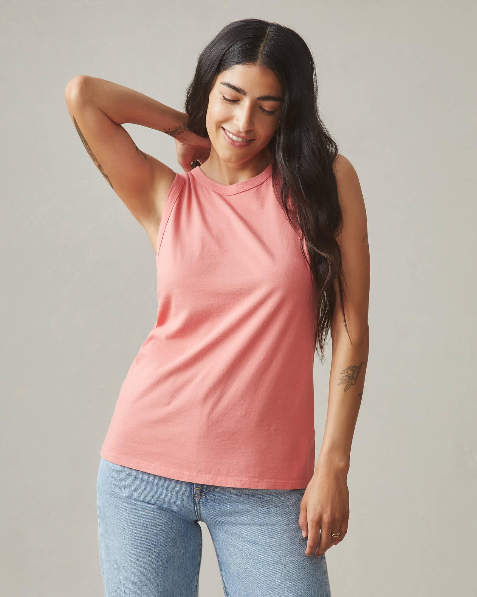 Women's Classic Cotton Muscle Tank - Pink Mauve Female Product Image