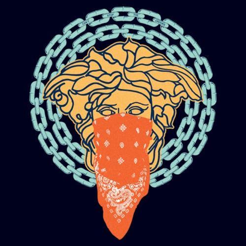 Men's Crooks And Castle Medusa Bandit Graphic Tee, Size: 3XL, Blue Product Image