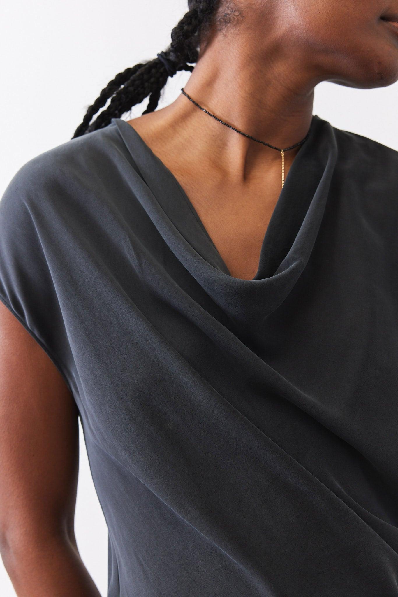 Washable Silk Cowl ﻿Neck Top Product Image