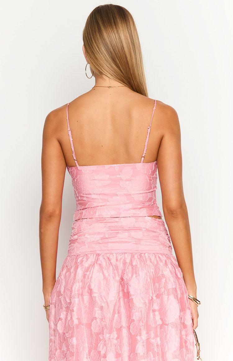 Jewel Pink Floral Crop Top Product Image