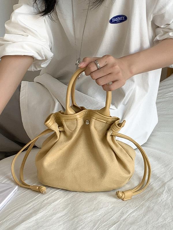 Drawstring Split-Joint Handbags Tote Bags Product Image