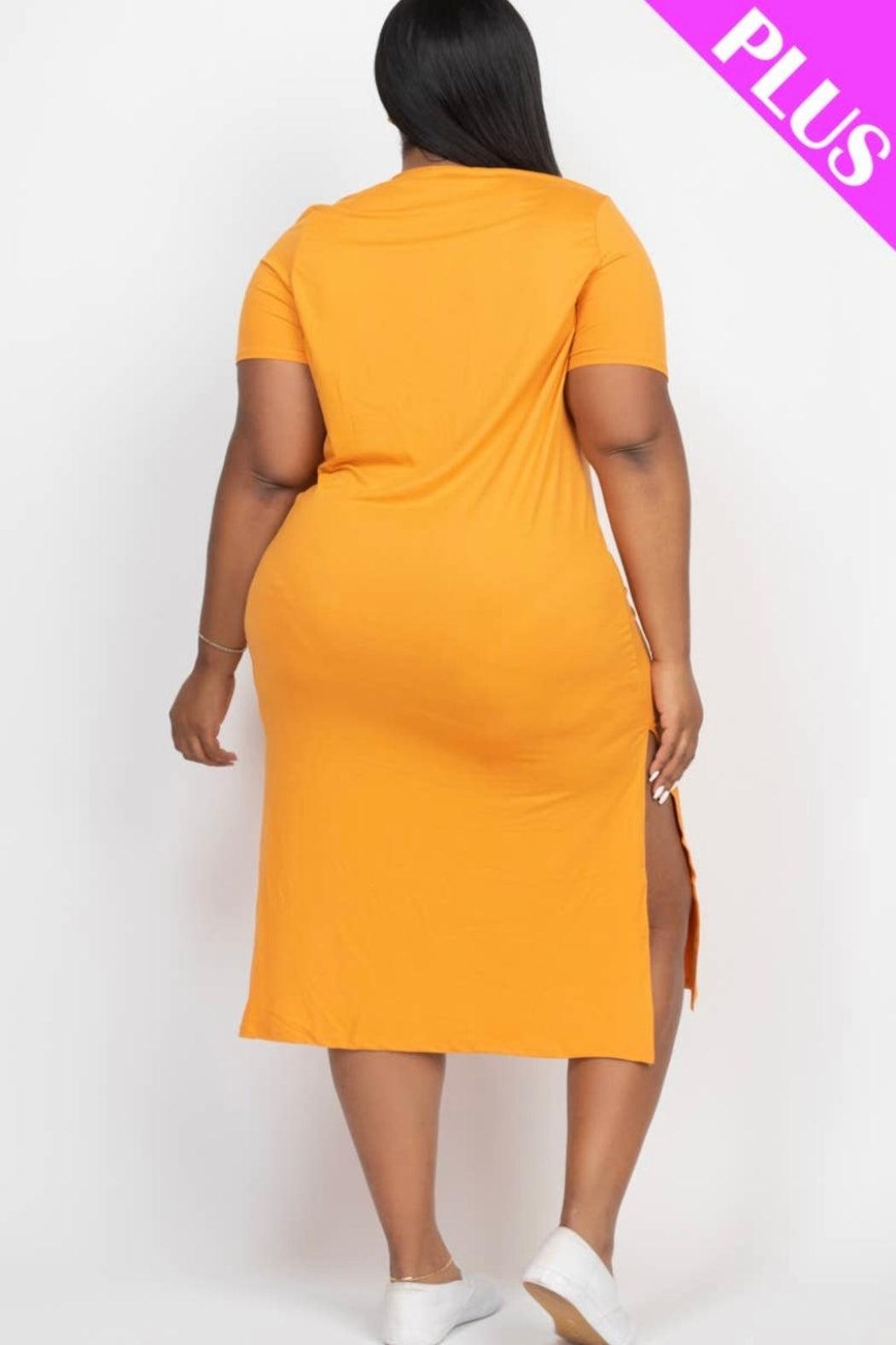 Side Slit Comfy Midi Dress Product Image
