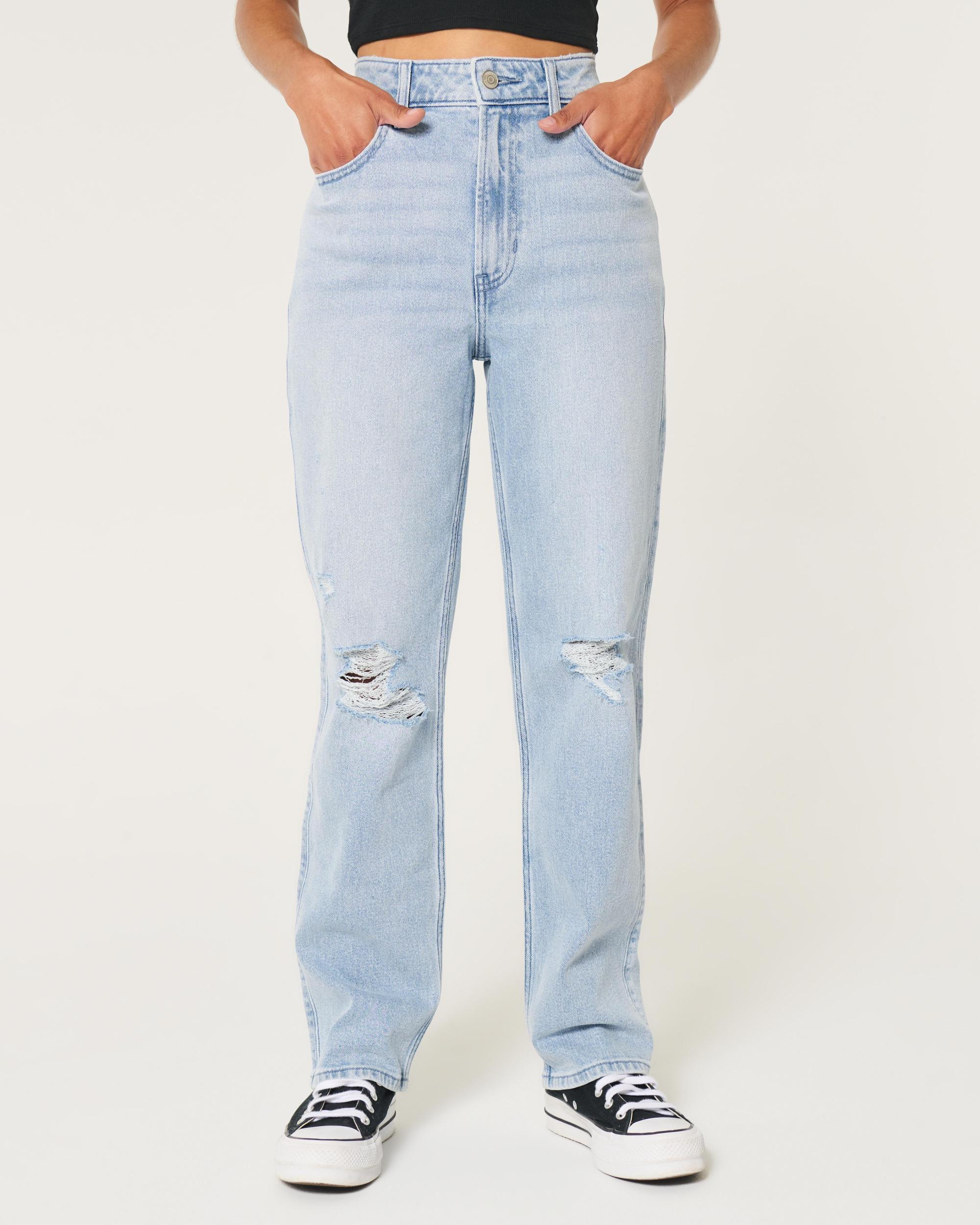 Ultra High-Rise Dark Wash 90s Straight Jeans Product Image