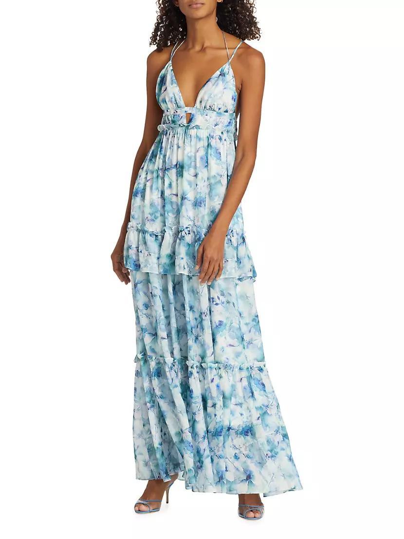 Doris Silk Floral Maxi Dress Product Image