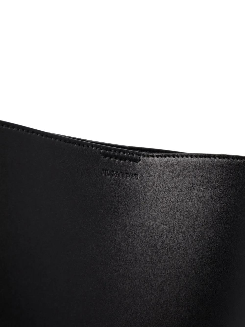 JIL SANDER Medium Tangle Leather Shoulder Bag In Black Product Image