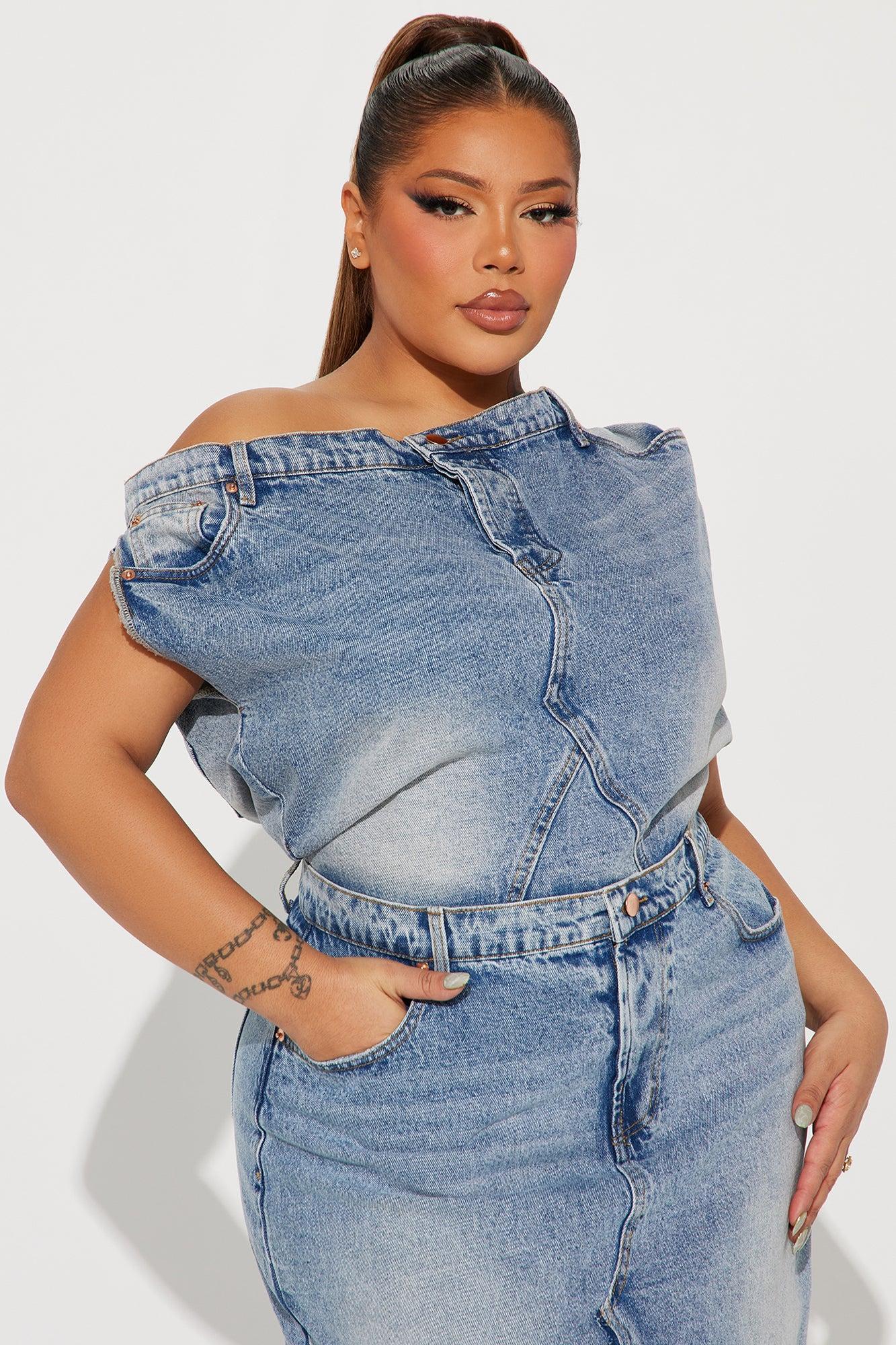Demi Denim Maxi Dress - Medium Wash Product Image