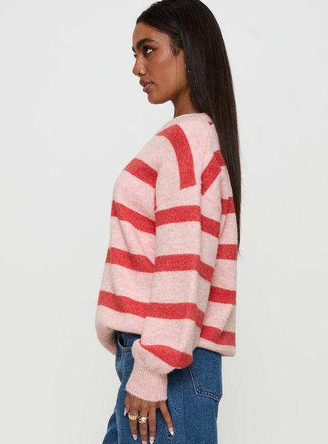 Ryanna Sweater Pink / Red Stripe Product Image
