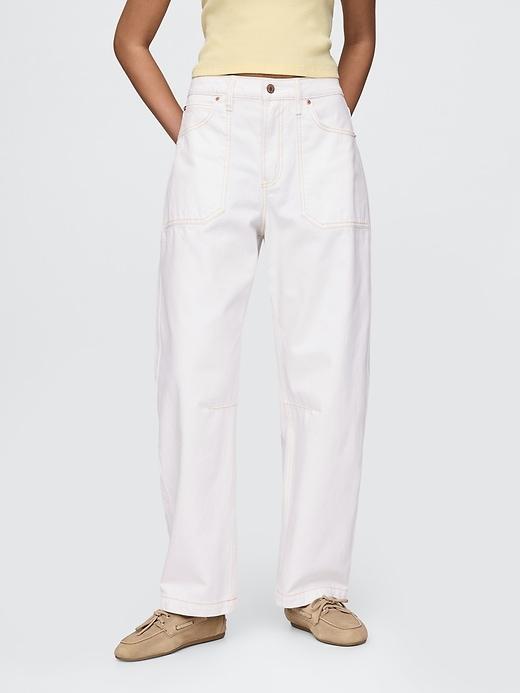 Curvy High Rise Barrel Jeans Product Image