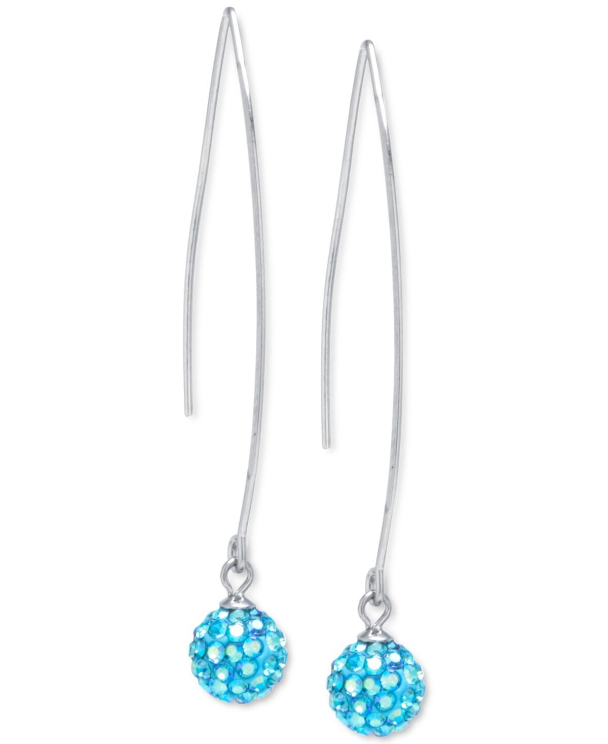 Main and Sterling Sterling Silver Crystal Thread Wire Drop Earrings, Women's, Blue Product Image