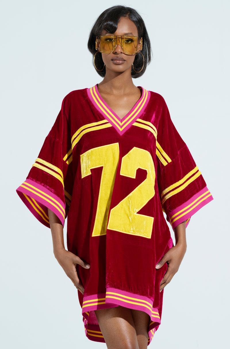 MOVING FORWARD VELVET JERSEY DRESS Product Image