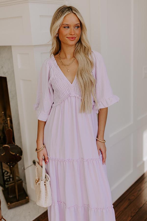Charming Glance Tiered Maxi Dress in Dusty Purple Product Image