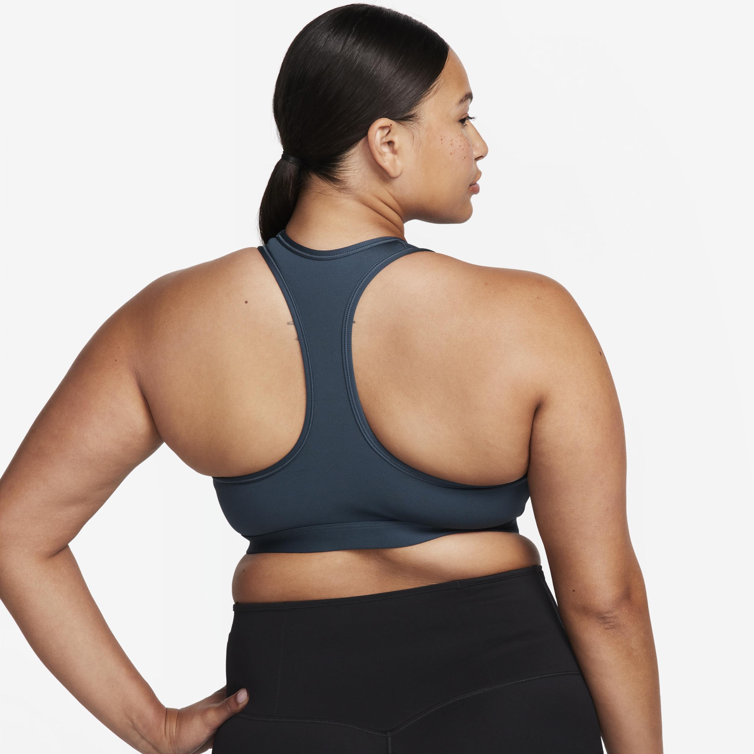 Nike Women's Swoosh Medium Support Sports Bra in White/White Size 2XL 100% Polyester/Spandex Product Image