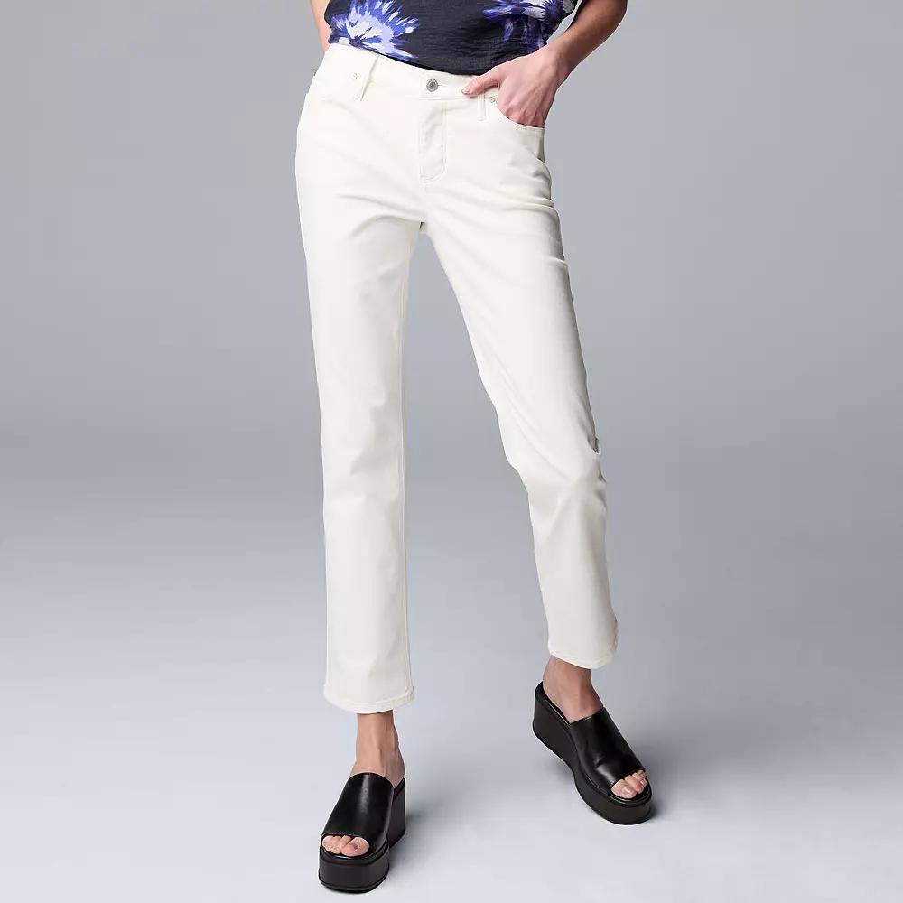 Women's Simply Vera Vera Wang Slim Straight Leg Jeans, Size: 0, Blue Product Image