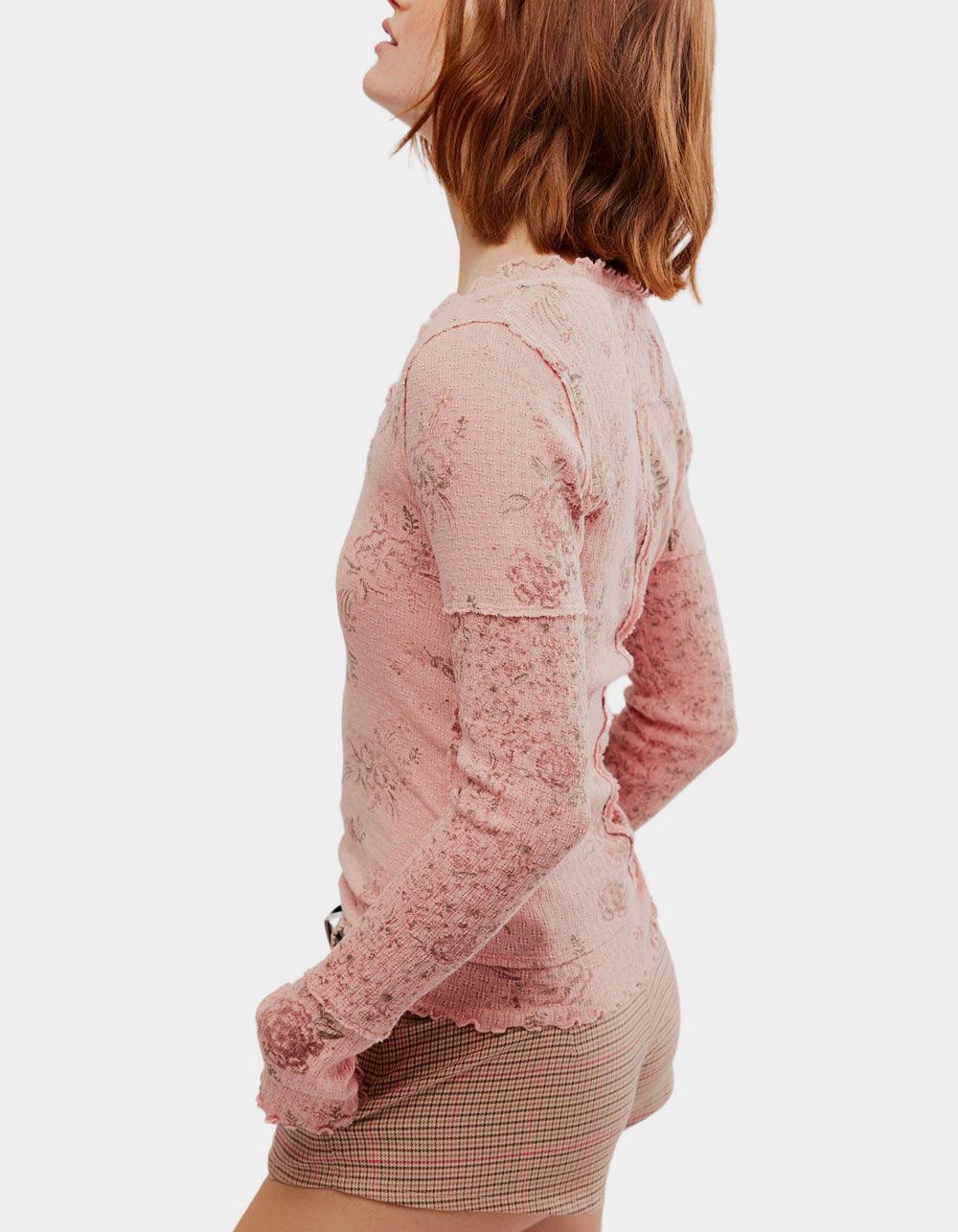 FREE PEOPLE Clover Printed Womens Thermal - PINK COMBO Product Image