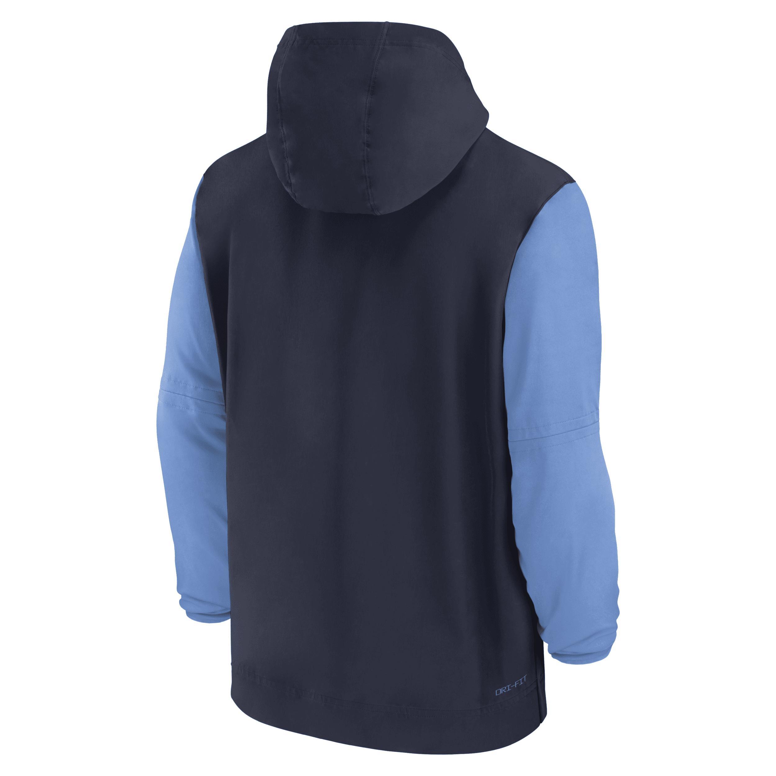 Men's North Carolina Tar Heels Sideline Pre-Game Player Jordan College 1/2-Zip Hooded Jacket Product Image
