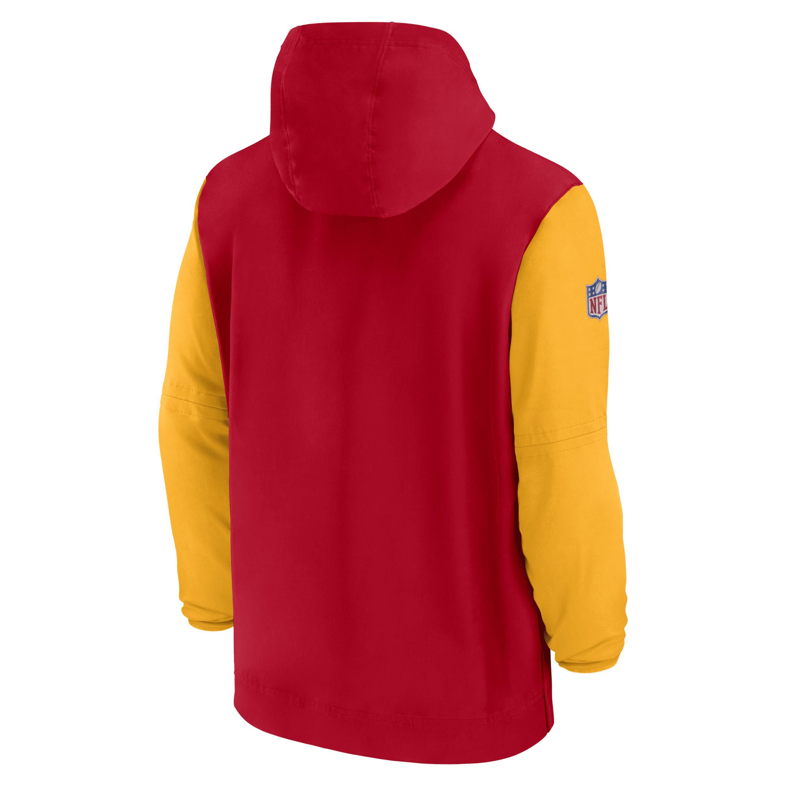 Kansas City Chiefs Sideline Pre-Game Player Nike Men's NFL 1/2-Zip Hooded Jacket Product Image