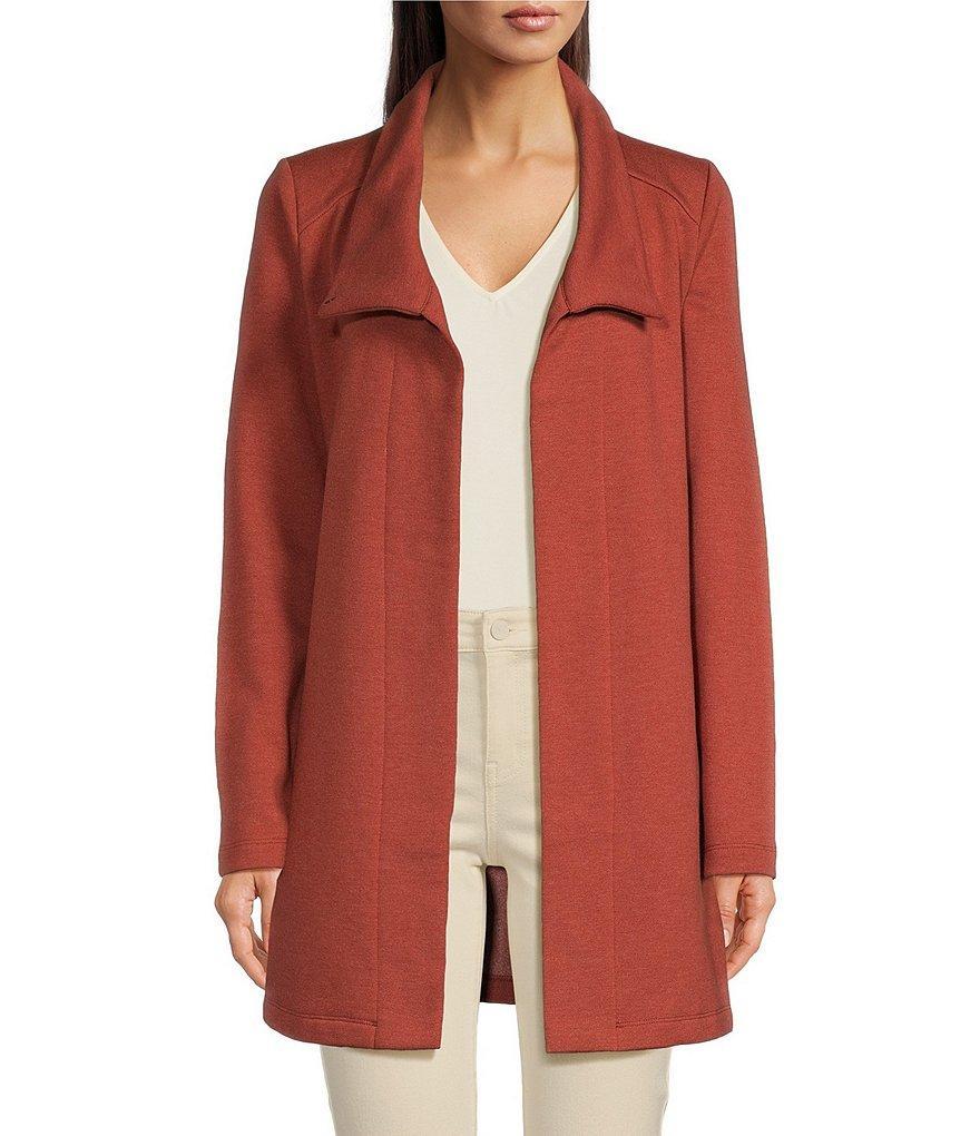 NIC + ZOE Around Town Knit Spread Collar Long Sleeve Pocketed Jacket Product Image