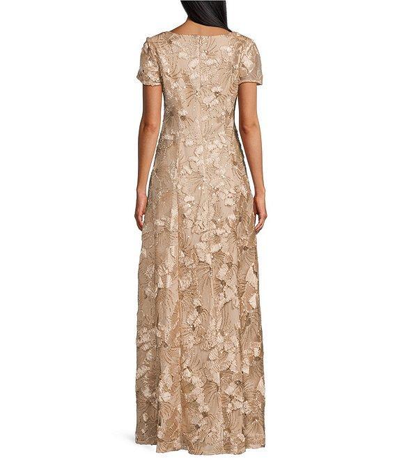 Alex Evenings Lace Scoop Neck Short Sleeve A-Line Gown Product Image