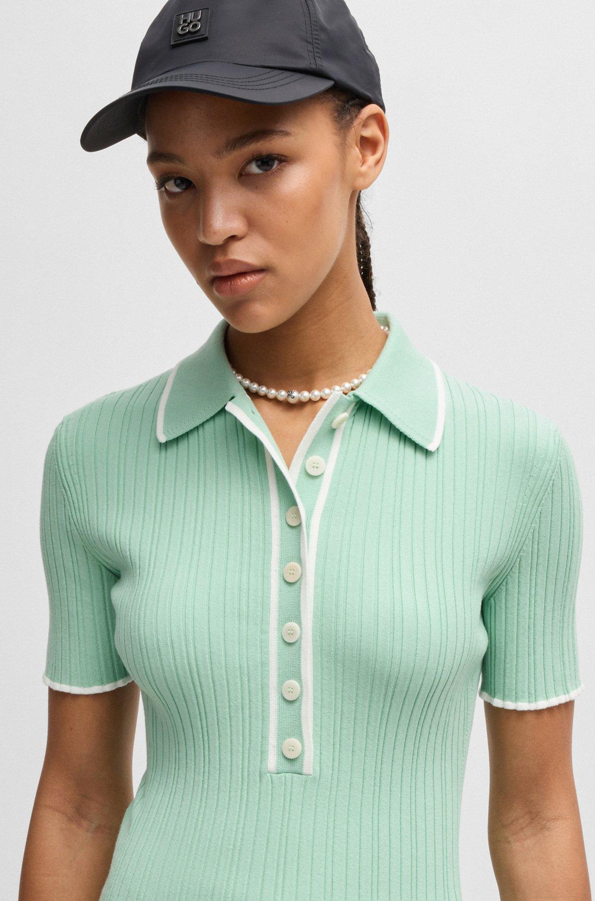Slim-fit knit polo top Product Image
