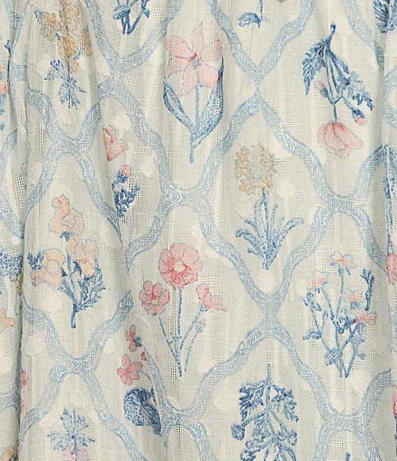 Blu Pepper Floral Print Tie Shoulder Square Neck Midi Dress Product Image
