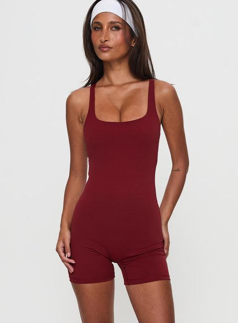 Run The Play Active Romper Red Product Image