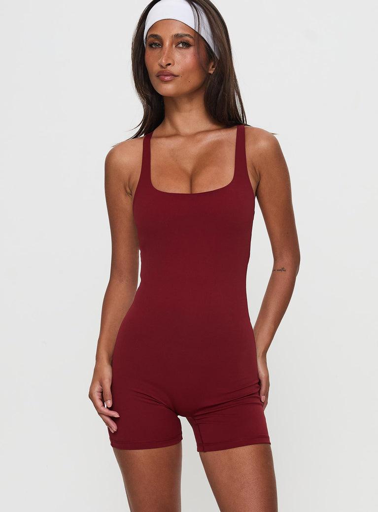 Run The Play Active Romper Red Product Image