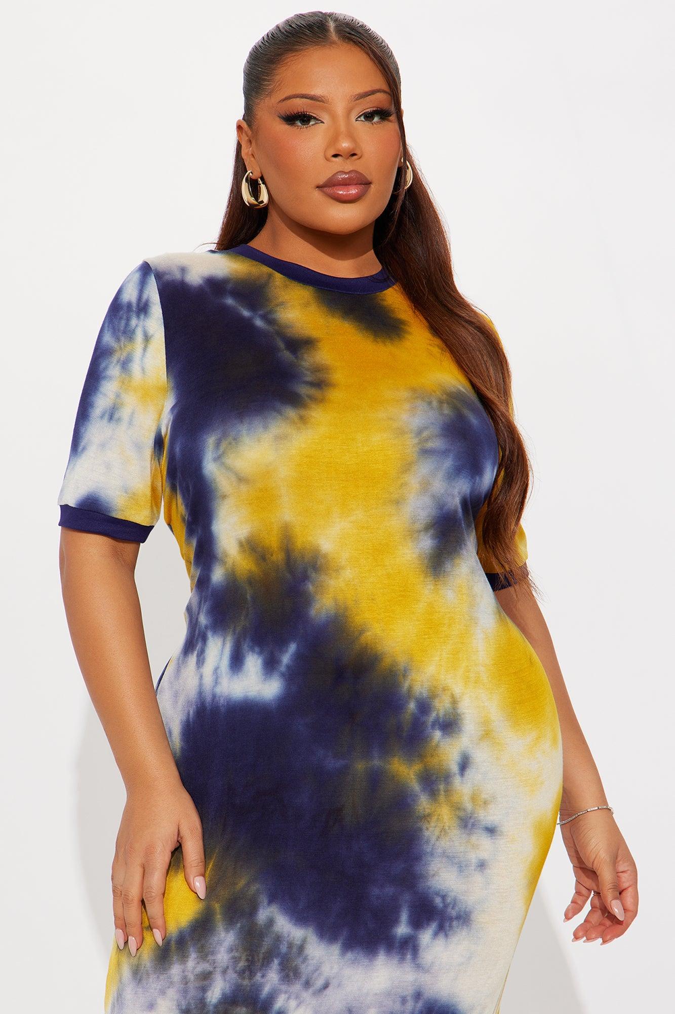 Breezy Tie Dye Maxi Dress - Navy/combo Product Image