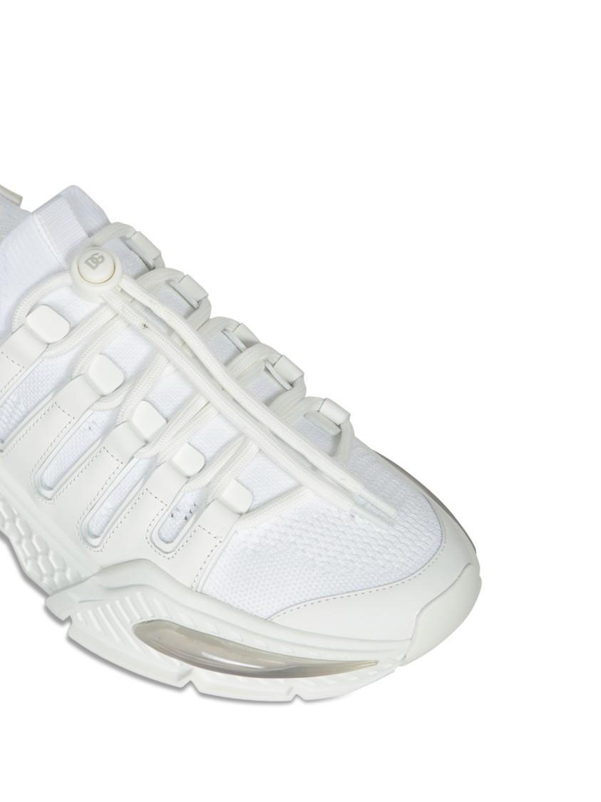 DOLCE & GABBANA White Sneakers With Modern Silhouette And Unique Lacing System Product Image