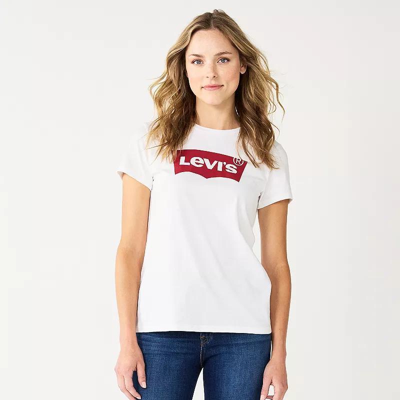 Women's Levi's® Logo Perfect Tee, Size: XS, Housemark Smokestack Product Image