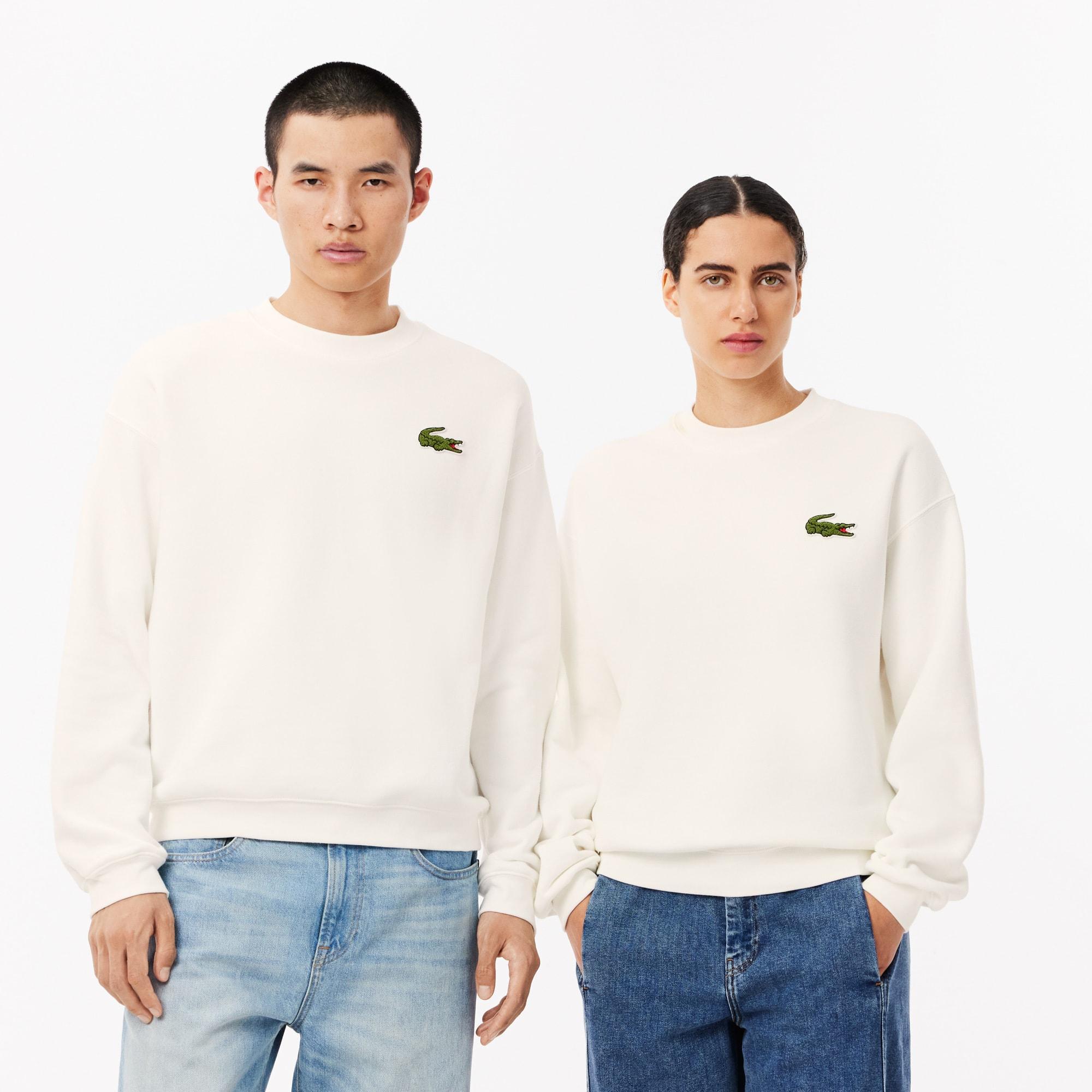 Loose Fit Badge Accent Fleece Sweatshirt Product Image