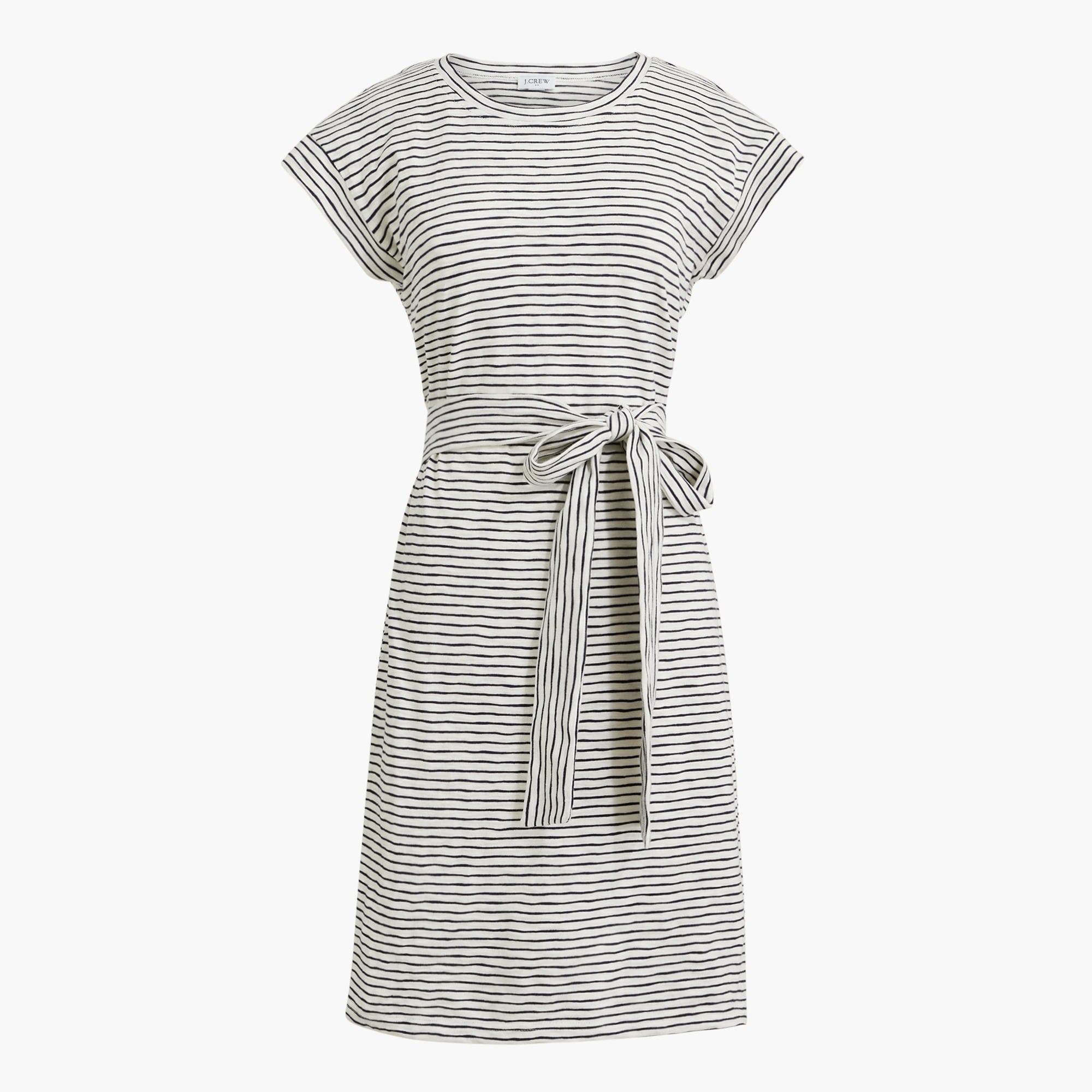 Striped tie-waist mini dress Product Image