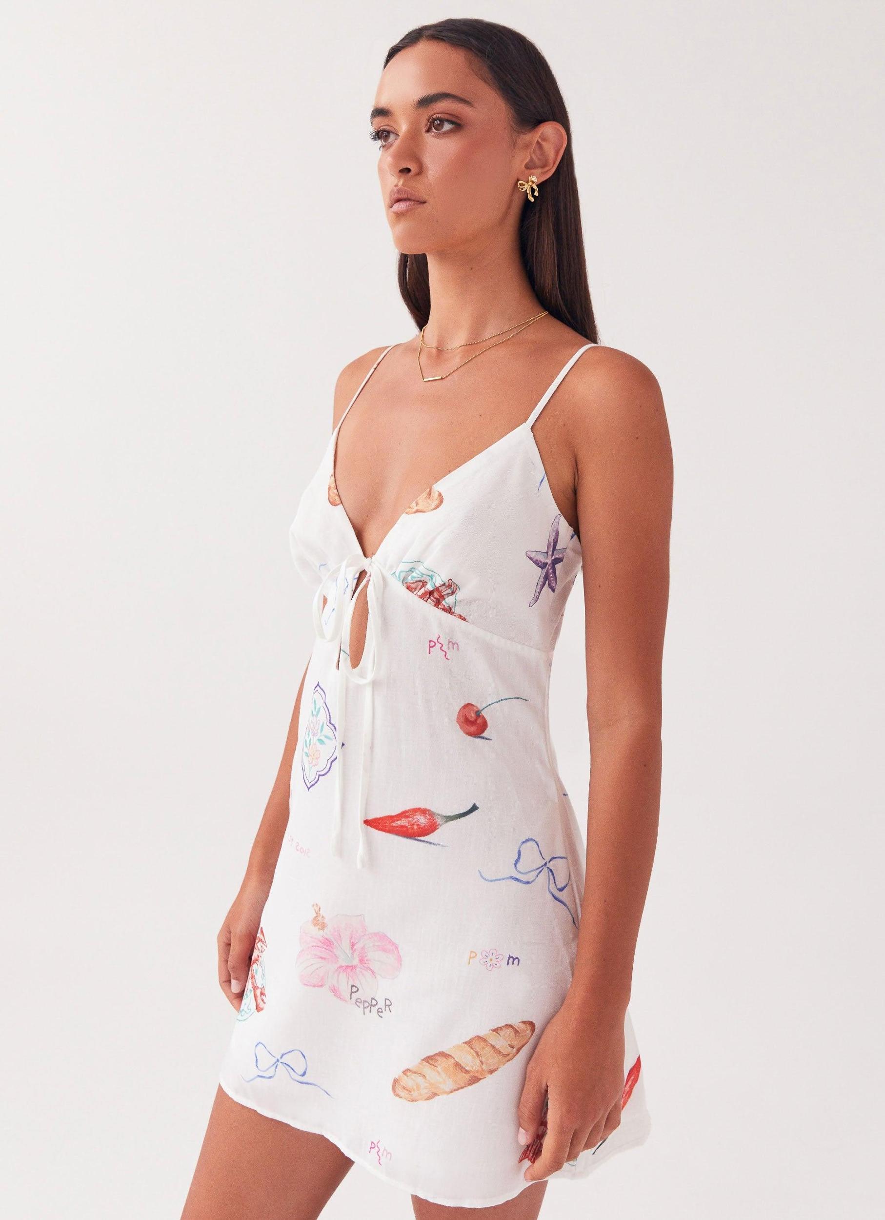 Flora Linen Mini Dress - Banchetto Product Image