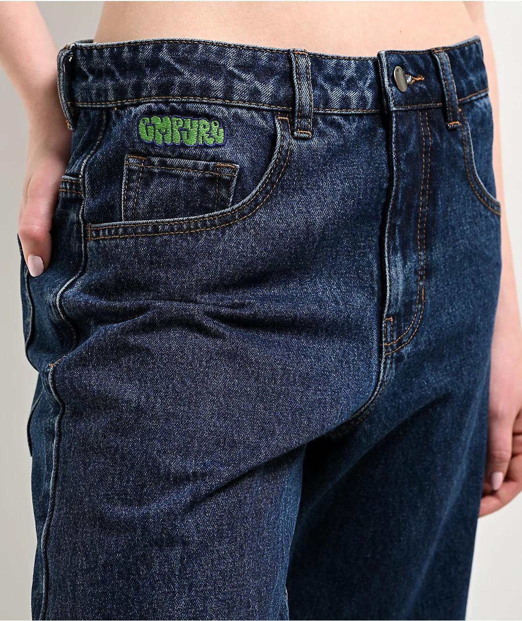 Empyre Loiter Blue Slouchy Straight Leg Jeans Product Image