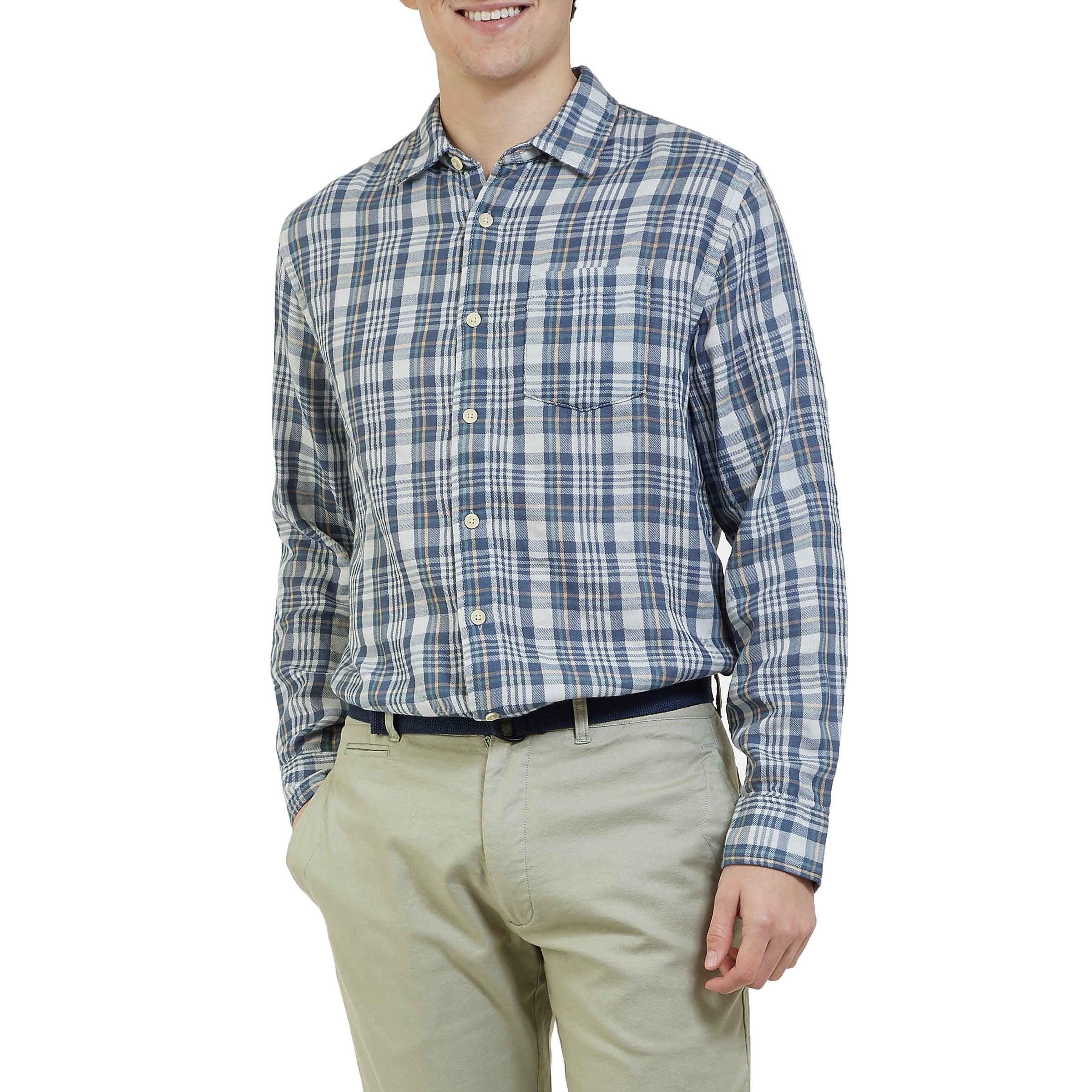 Abercorn Double Cloth Shirt - Blue Gray Plaid (Final Sale)* Product Image